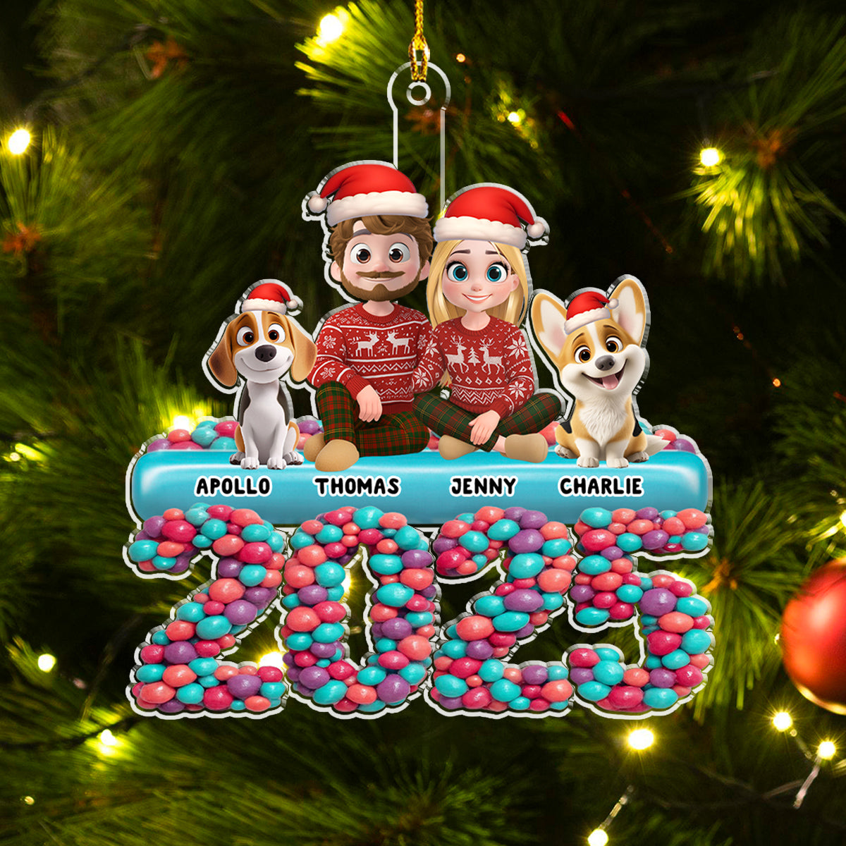 Family Christmas Eve - Personalized Custom Acrylic Ornament