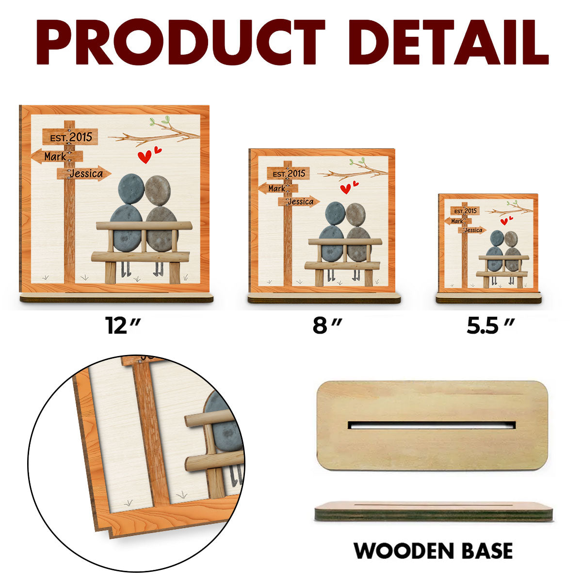 I Need You Because I Love You - Personalized Custom 2-Layer Wood Plaque With Flat Base