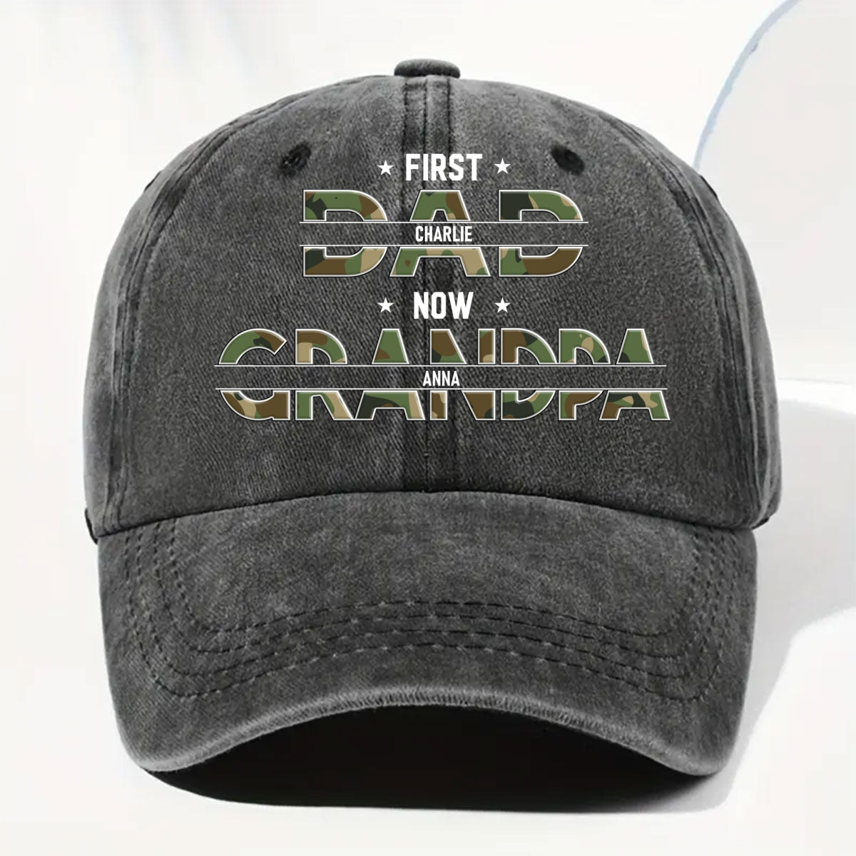 Best Papa Ever - Personalized Custom Vintage Washed Denim Cap