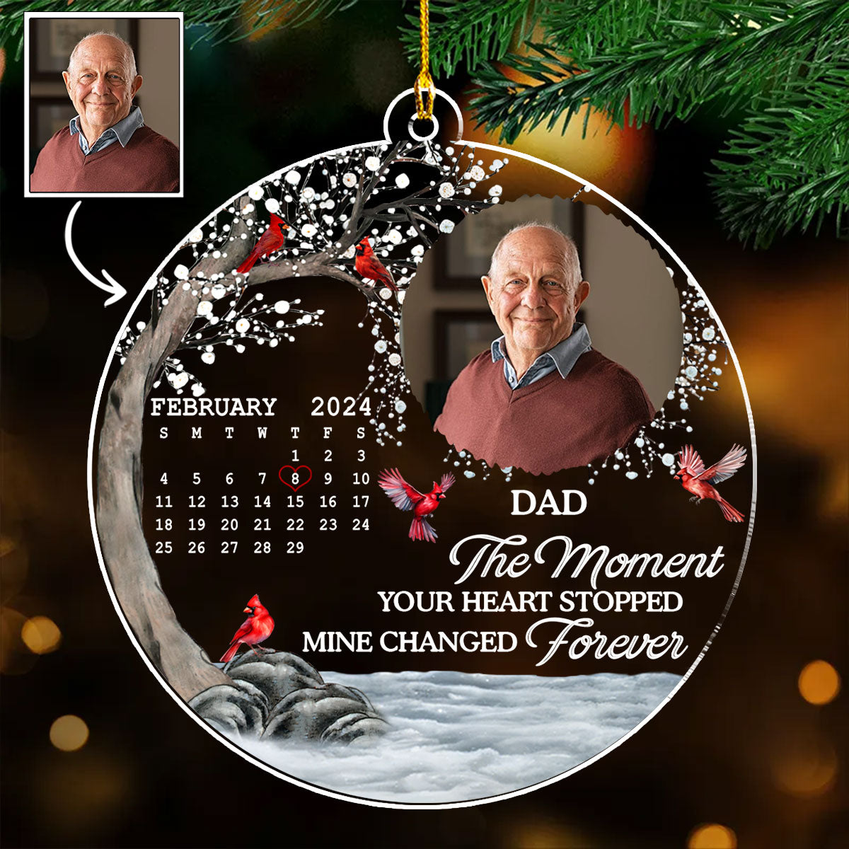 A Piece Of My Heart Left - Personalized Custom Acrylic Ornament