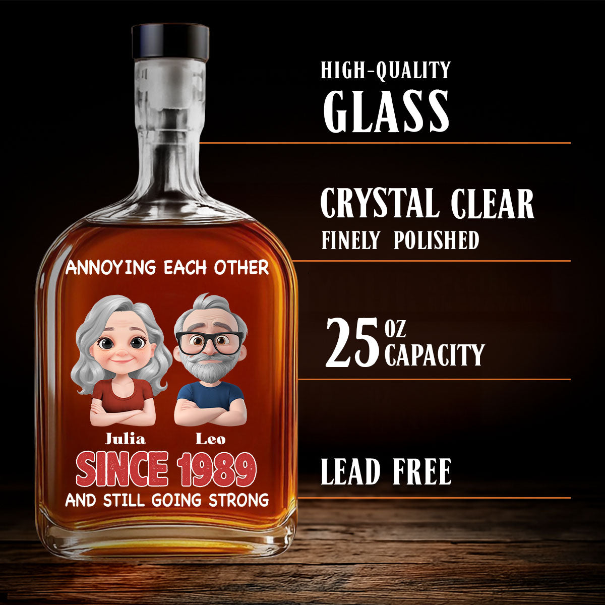 Love Forever - Personalized Custom Spirits Decanter