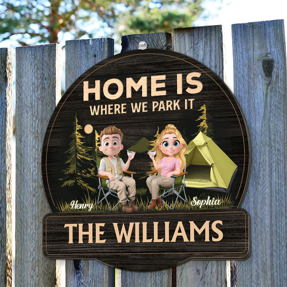 Sit By The Campsite - Personalized Custom Wood Sign