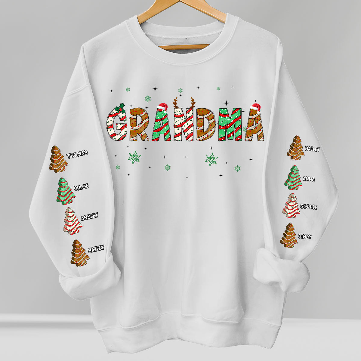 Grandma Christmas Tree Cake - Personalized Custom Sweatshirt
