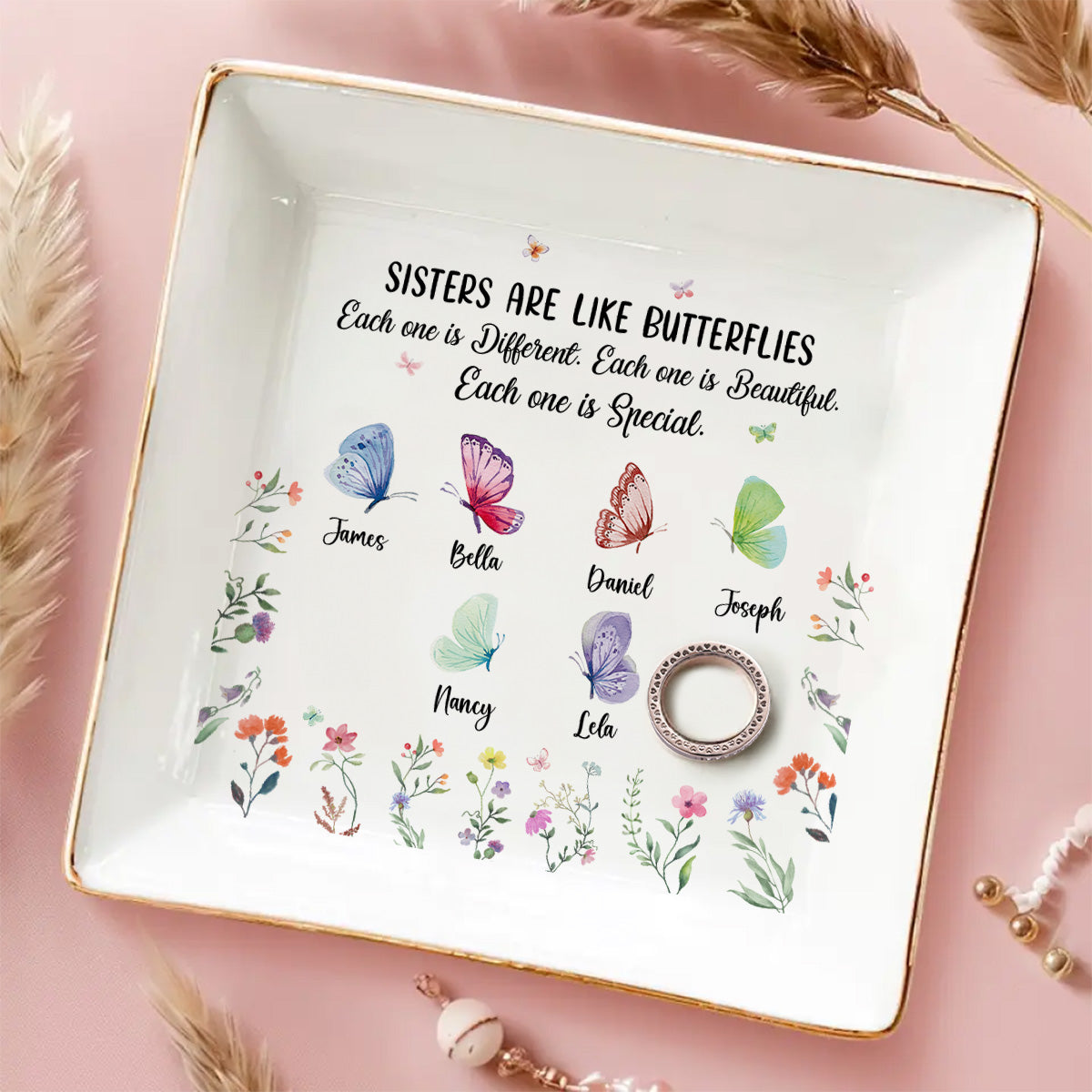 Sister Are The Gardeners Of Our Souls - Personalized Custom Jewelry Dish