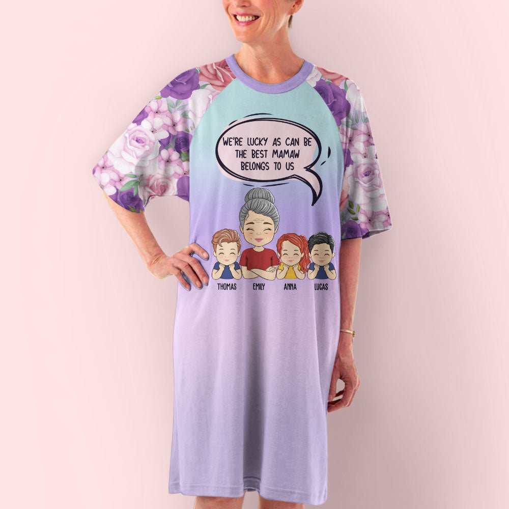 Precious Grandma Belongs To Us - Personalized Custom 3/4 Sleeve Dress