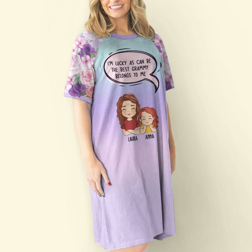 Precious Grandma Belongs To Us - Personalized Custom 3/4 Sleeve Dress
