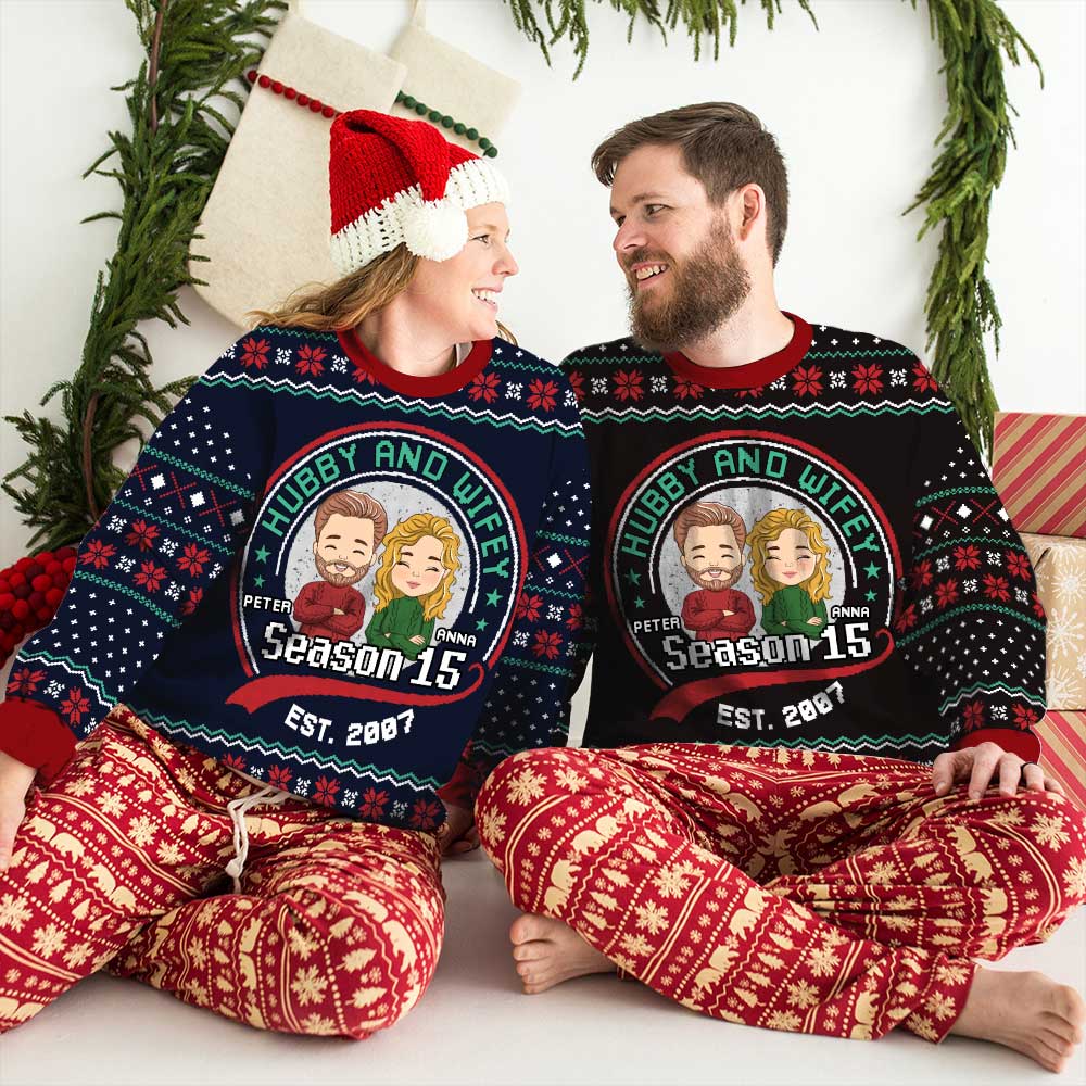 Hubby And Wifey - Personalized Custom All-Over-Print Sweatshirt