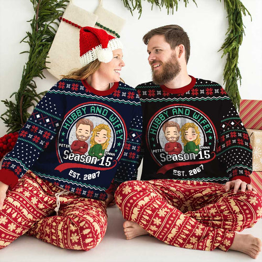 Hubby And Wifey - Personalized Custom All-Over-Print Sweatshirt