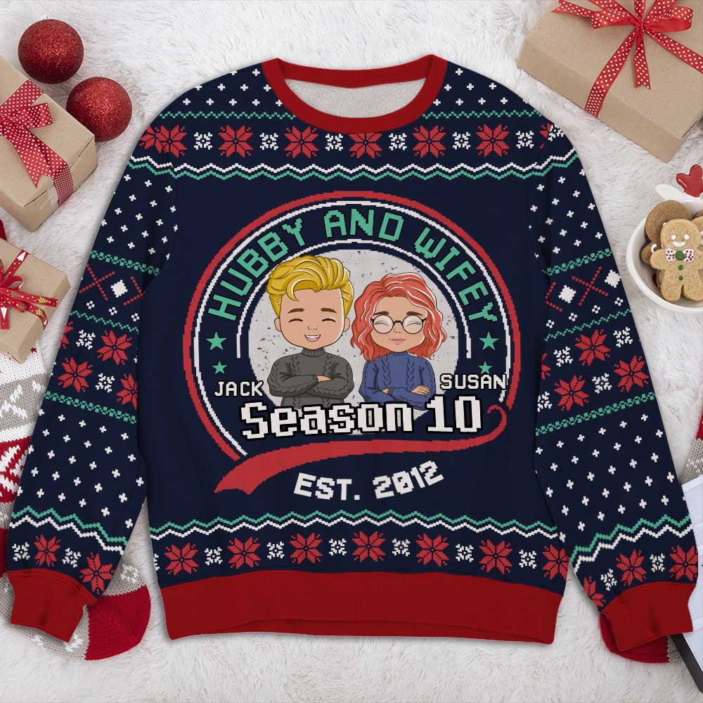 Hubby And Wifey - Personalized Custom All-Over-Print Sweatshirt