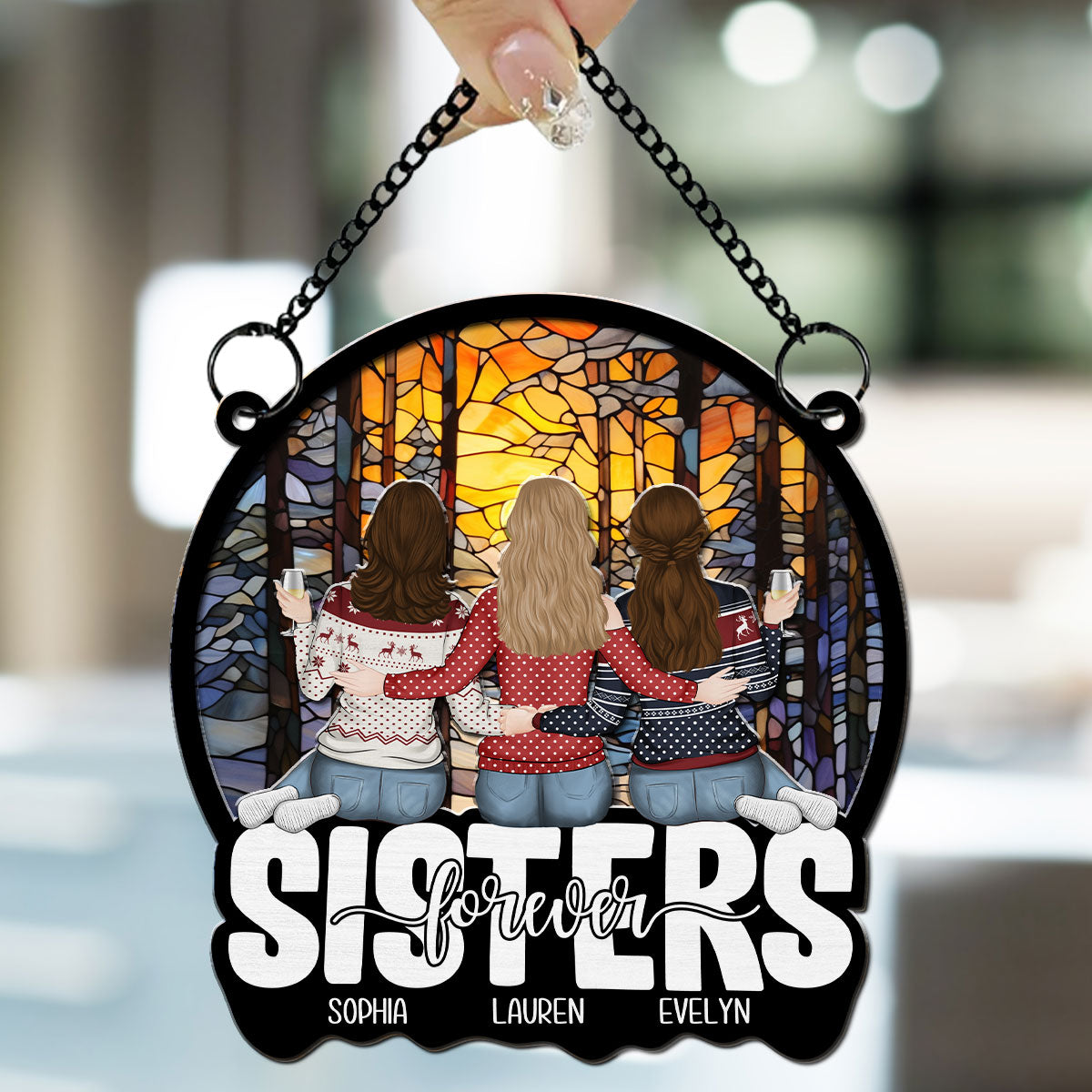 Forever Friends, Forever Young - Personalized Custom Suncatcher