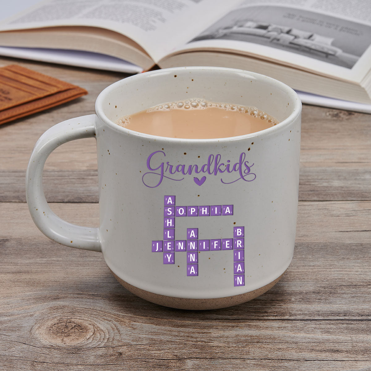 Love My Grandkids Crossword - Personalized Custom Pottery Mug
