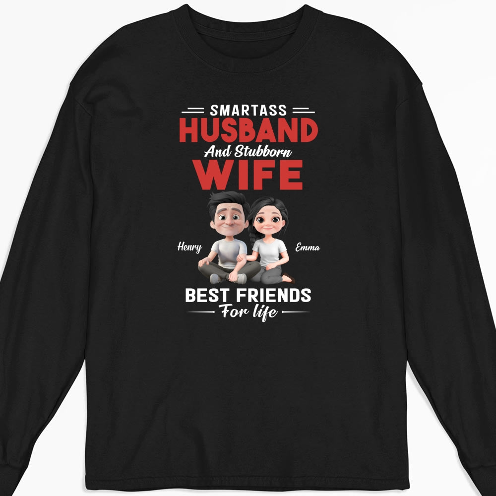 Smartass Husband And Stubborn Wife - Personalized Custom Shirt