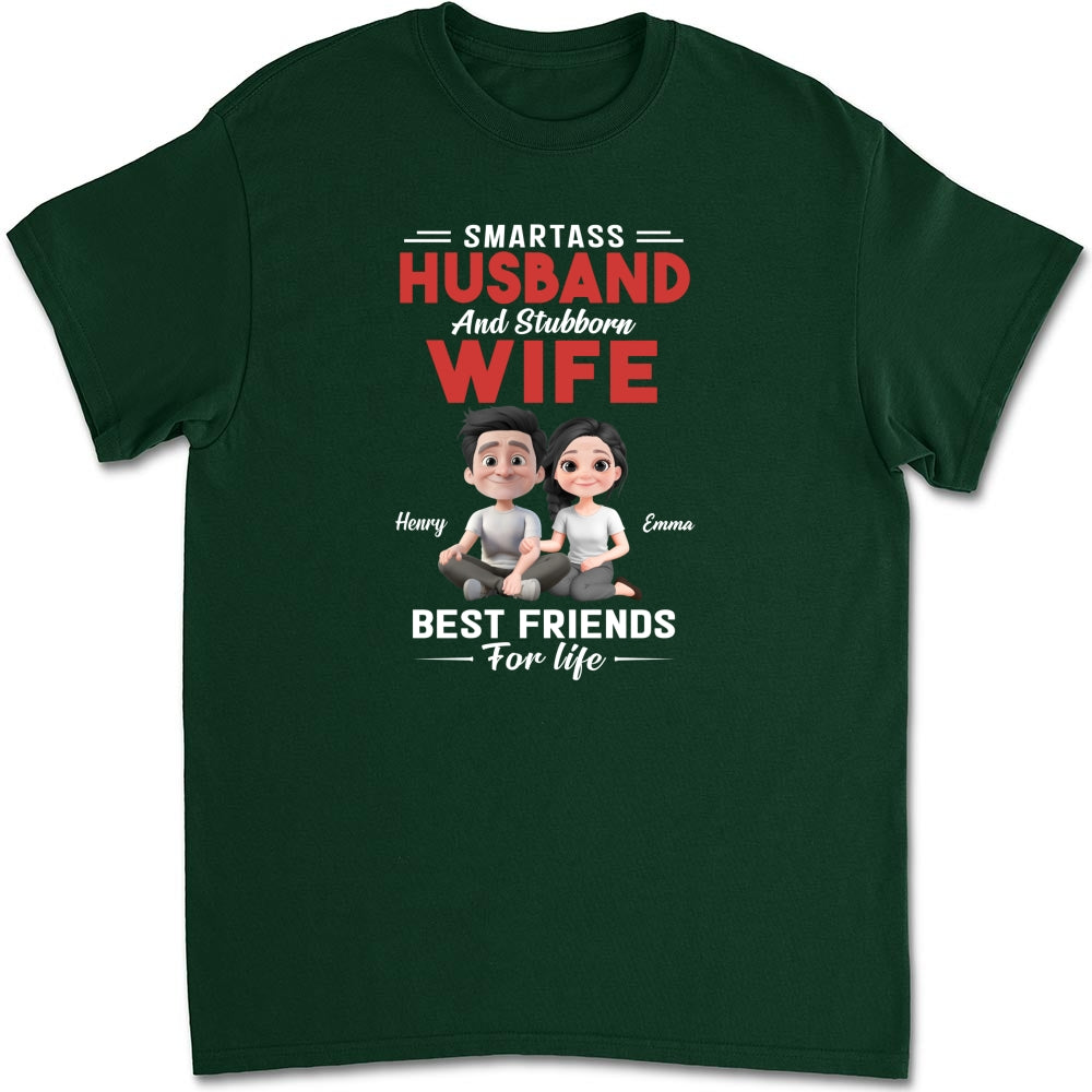 Smartass Husband And Stubborn Wife - Personalized Custom Shirt