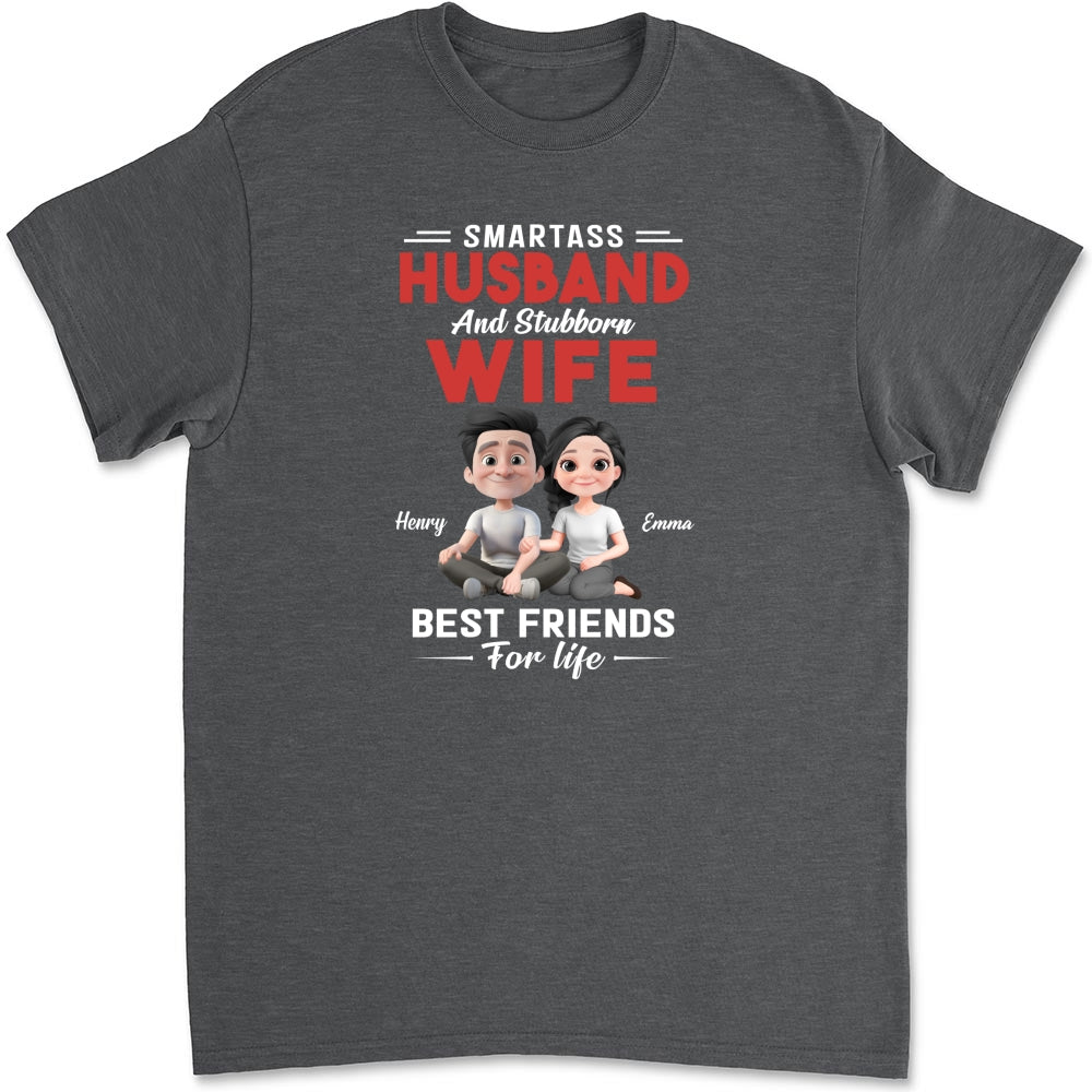Smartass Husband And Stubborn Wife - Personalized Custom Shirt