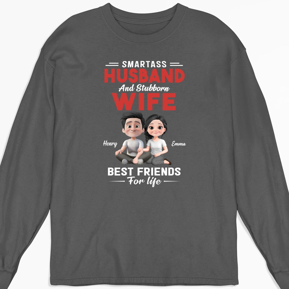 Smartass Husband And Stubborn Wife - Personalized Custom Shirt