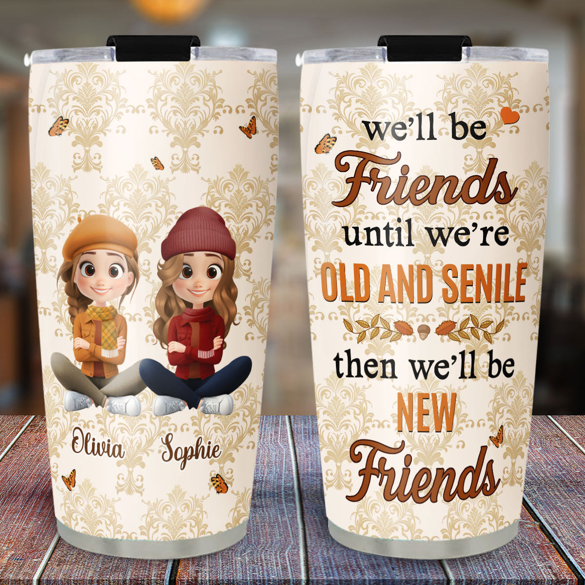 Besties For Life - Personalized Custom Tumbler
