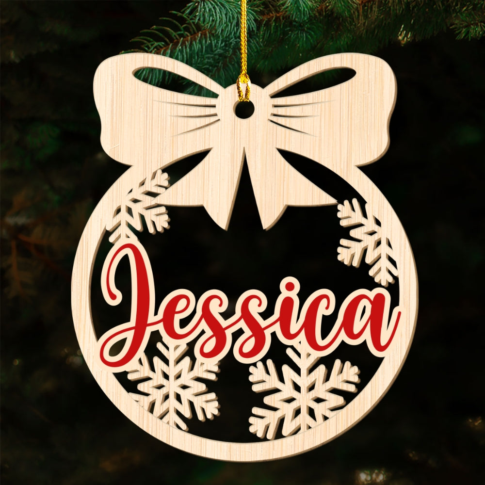 Family Friend Coworker Custom Name - Personalized Custom Wood Ornament
