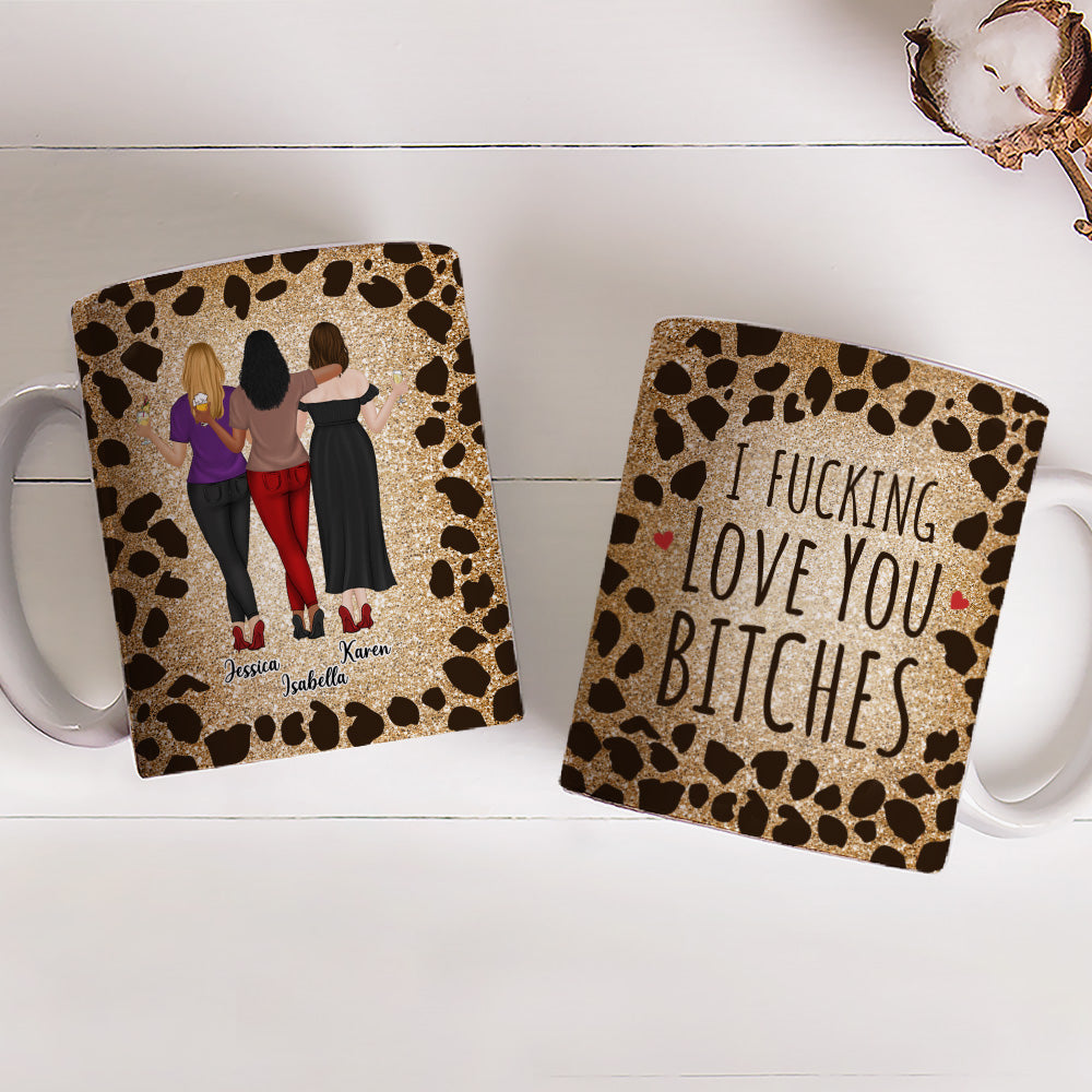 I Love My Friend Leopard - Personalized Custom Coffee Mug