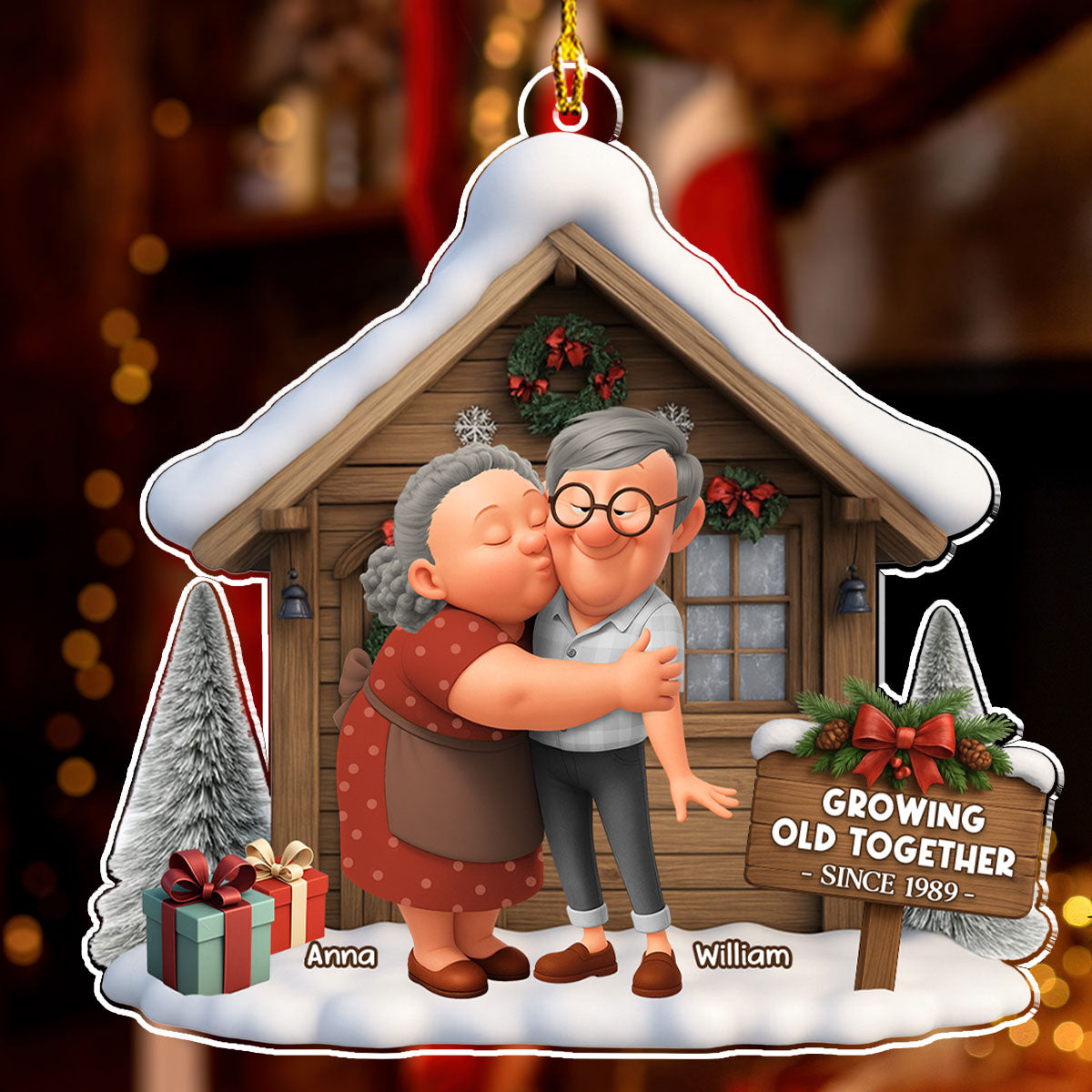 Family Couple Christmas - Personalized Custom Acrylic Ornament