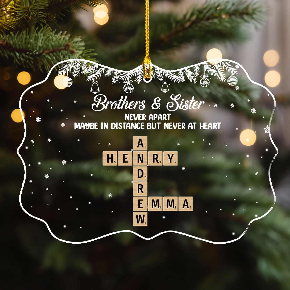 The Love Between Brother And Sister Is Forever - Personalized Custom Acrylic Ornament