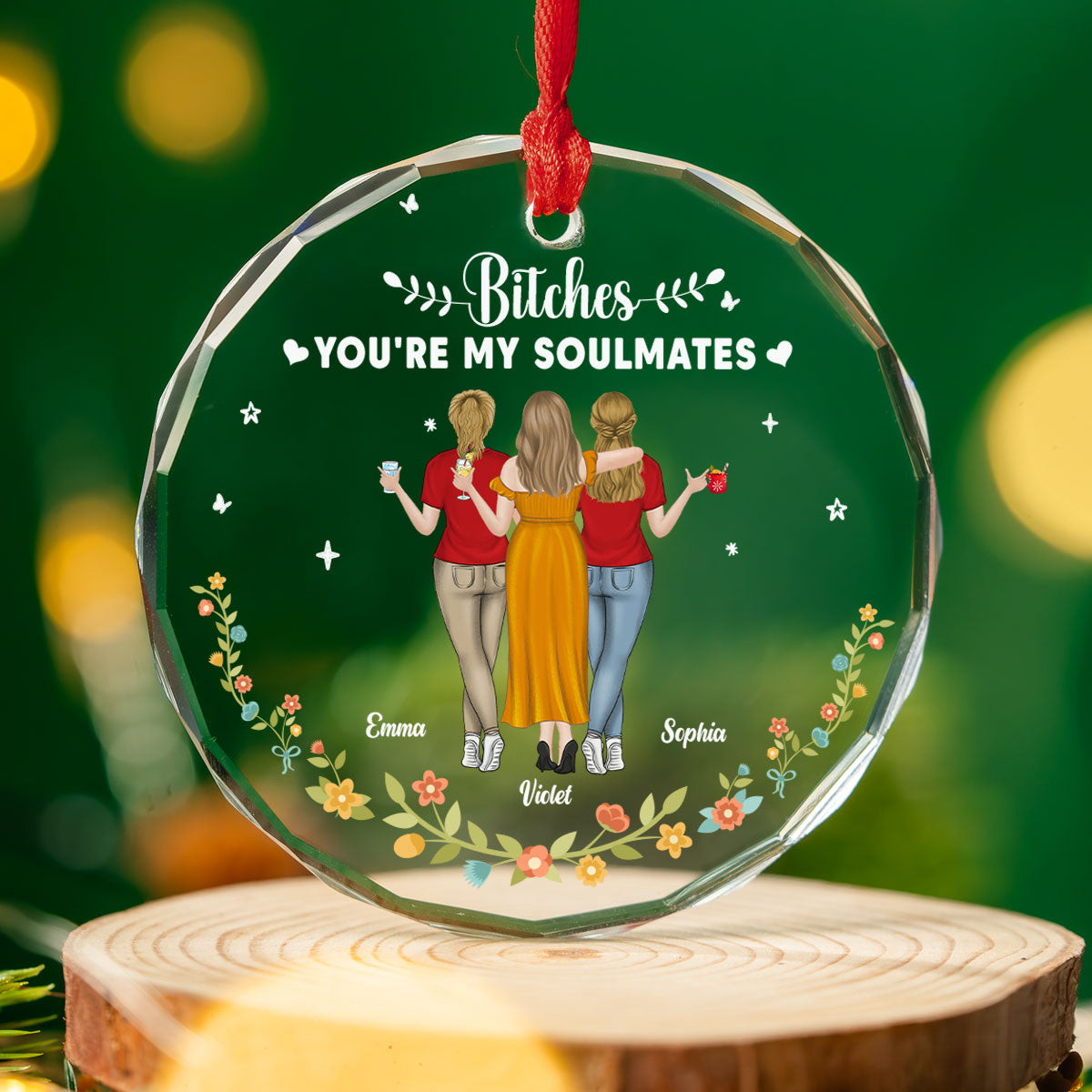 You Are My Soul Mate - Personalized Custom Glass Ornament