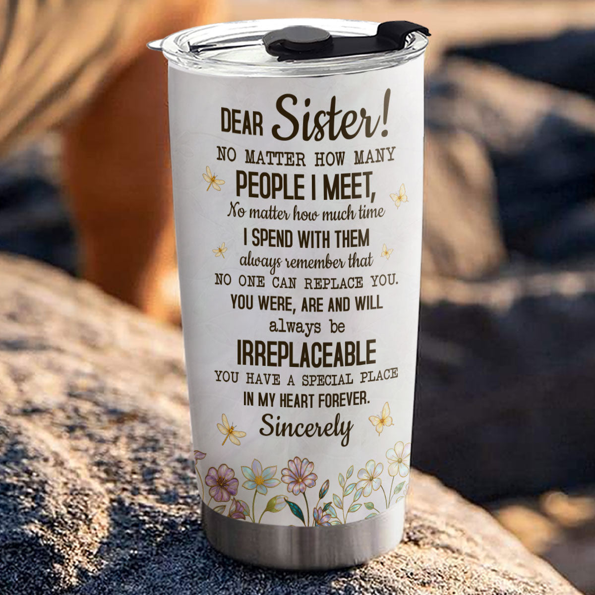 Sister Forever In My Heart - Personalized Custom Tumbler