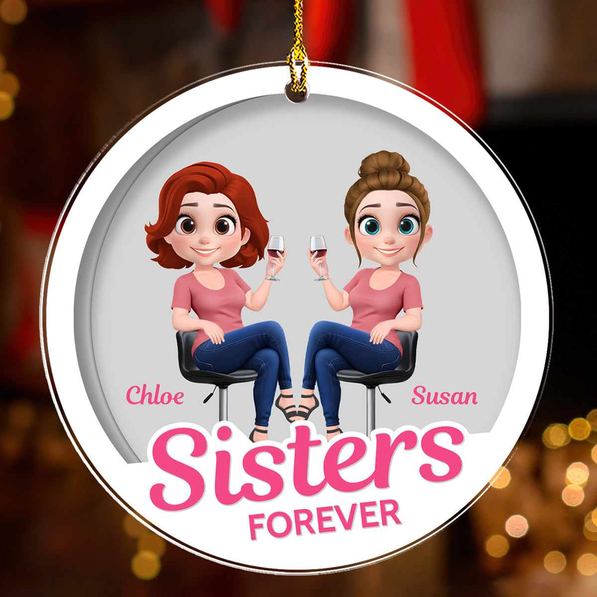 Besties Together Figure - Personalized Custom Acrylic Ornament