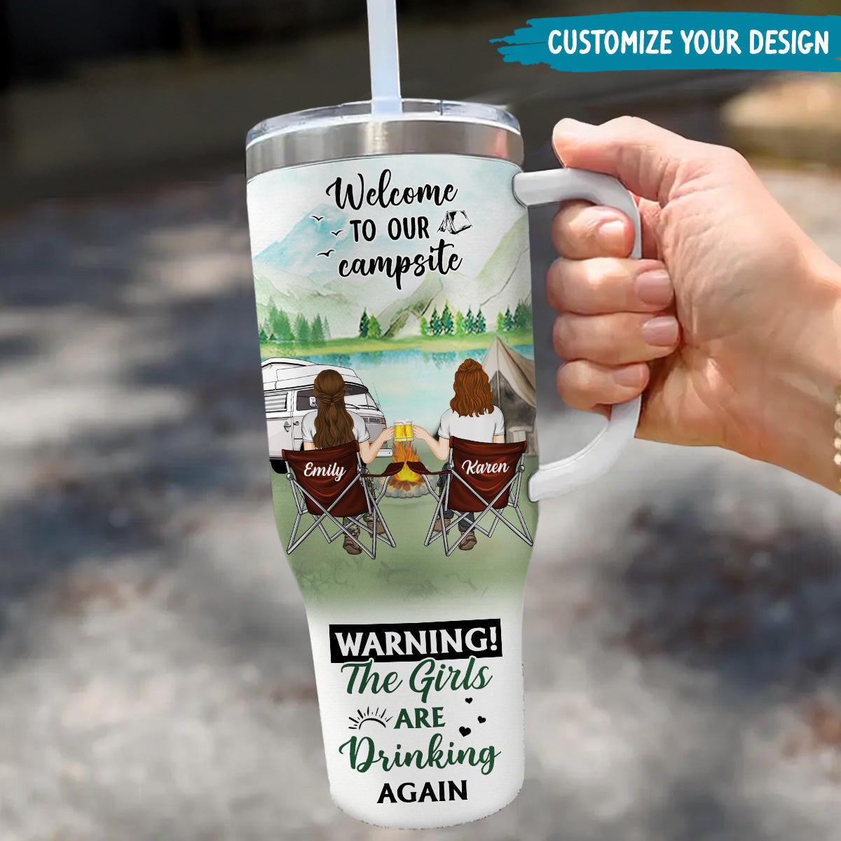 Welcome To Our Campsite - Personalized Custom 40 Oz Tumbler