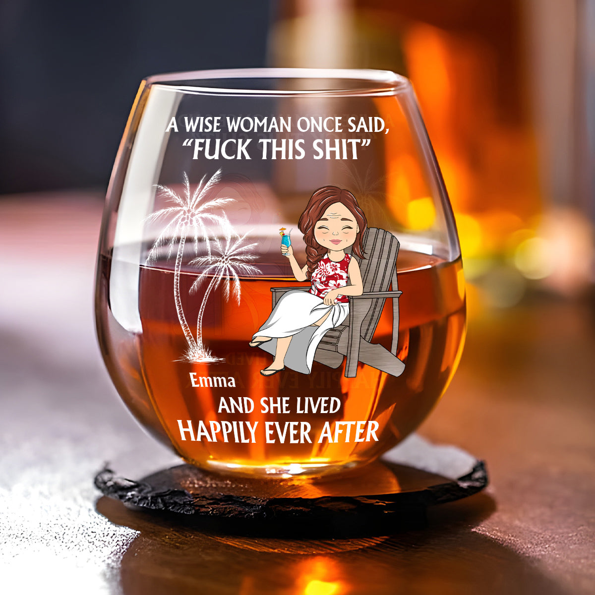 Happily Ever After - Personalized Custom Wine Glass