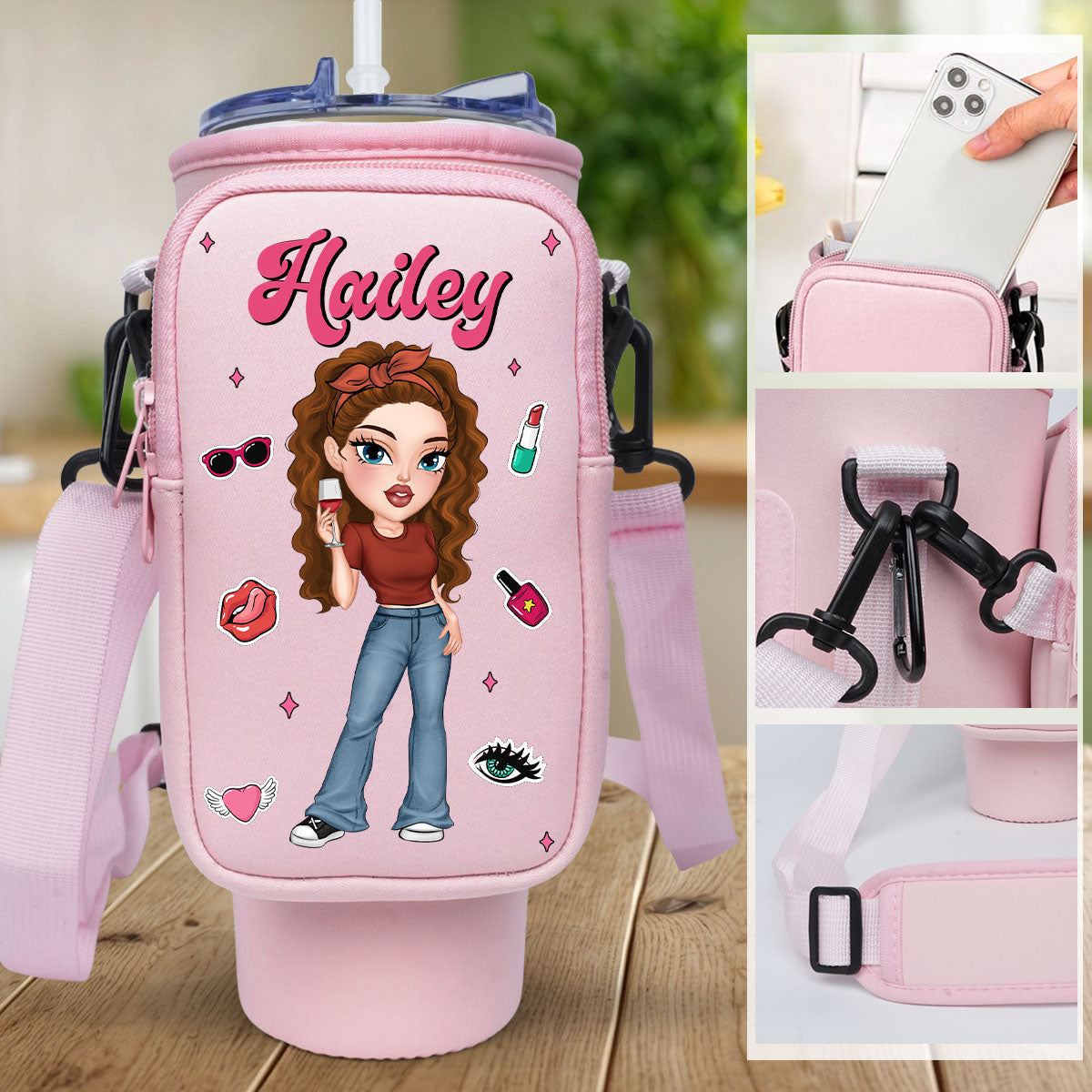 Y2K Girl - Personalized Custom 40oz Water Bottle Carrier Bag