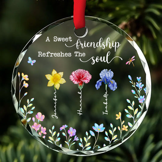 A Sweet Friendship - Personalized Custom Glass Ornament