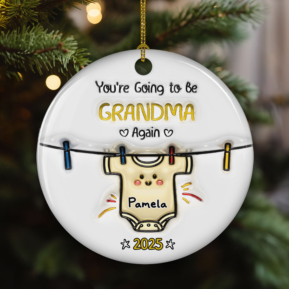 You Are Going To Be Grandparents - Personalized Custom 3D Inflated Ceramic Ornament