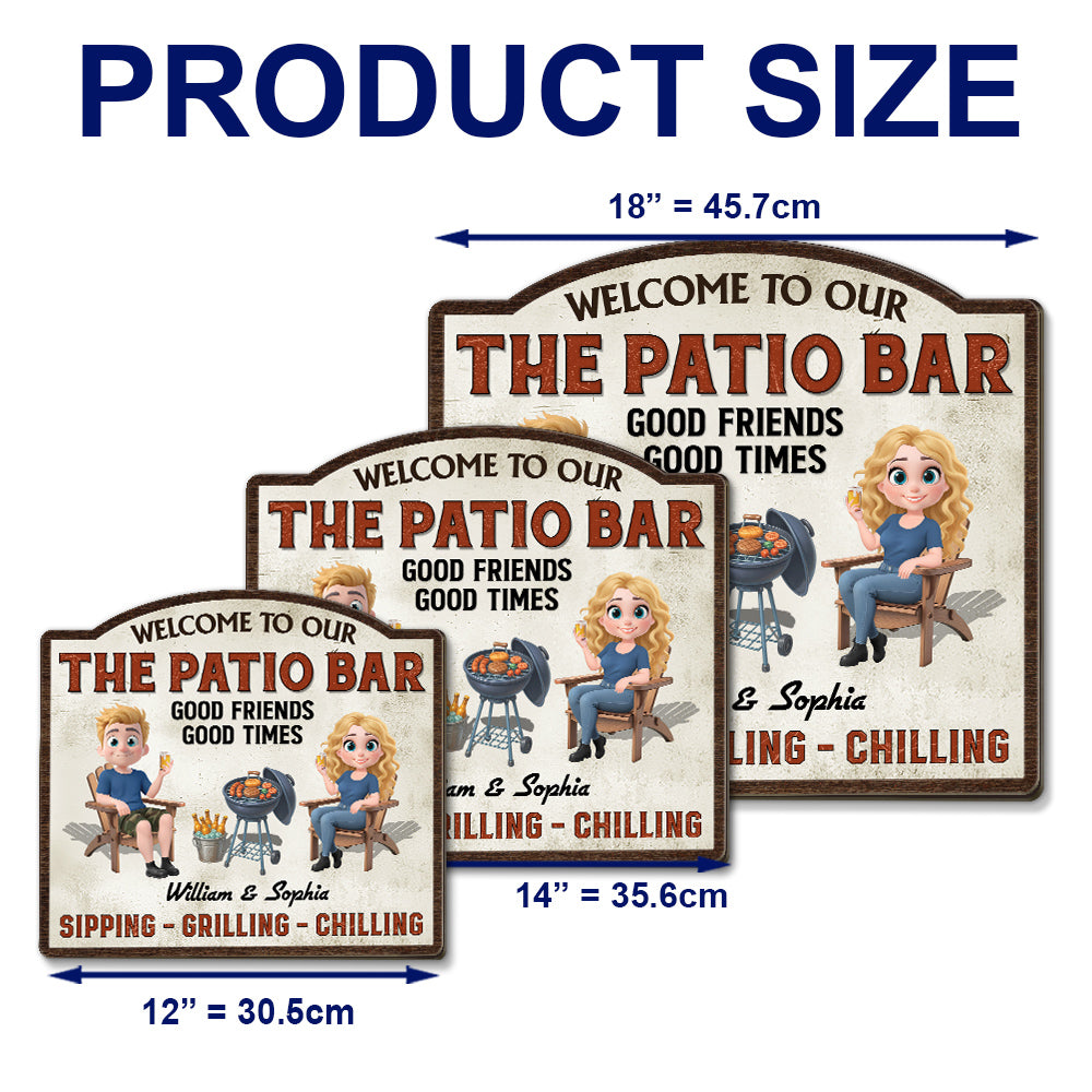 Welcome To Our Patio - Personalized Custom Wood Sign