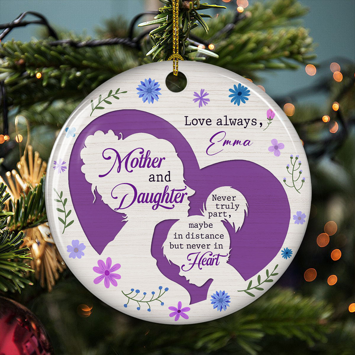 Mother And Daughter - Personalized Custom Ceramic Ornament