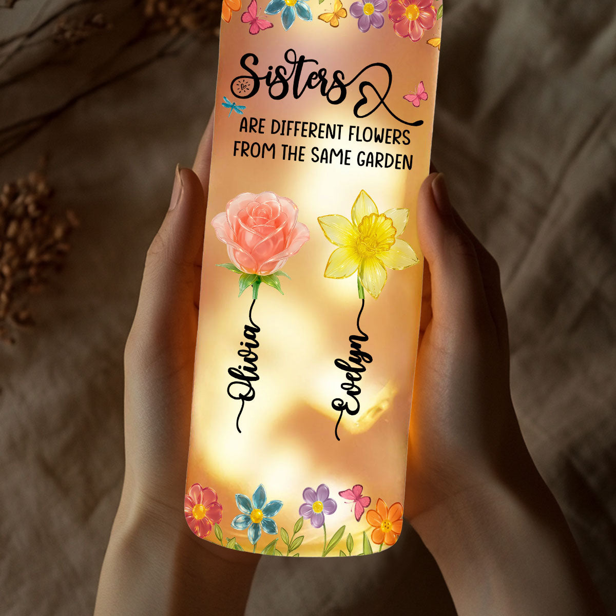 Bestie Blossoms - Personalized Custom Bottle Lamp