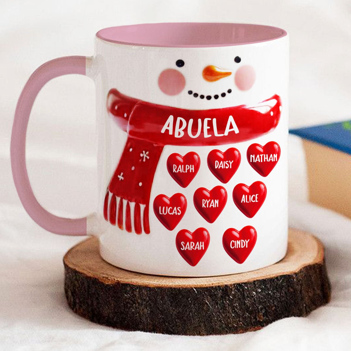 Snowman Grandma - Personalized Custom 3D Inflated Effect Accent Mug