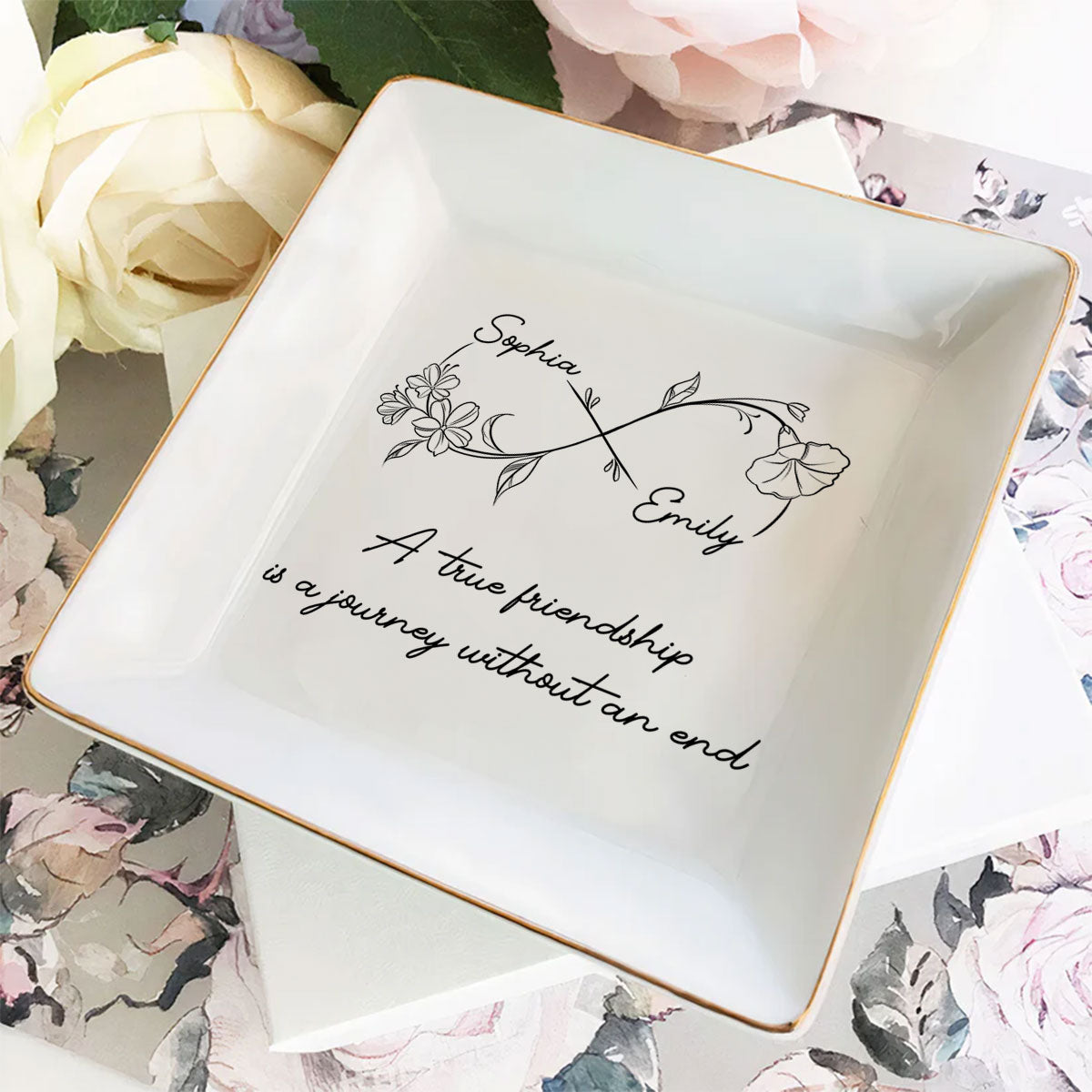 Journey Of Friendship - Personalized Custom Jewelry Dish