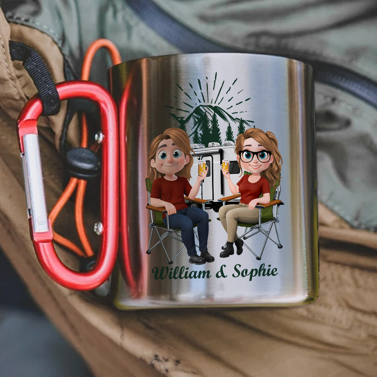 Husband And Wife - Personalized Custom Carabiner Mug