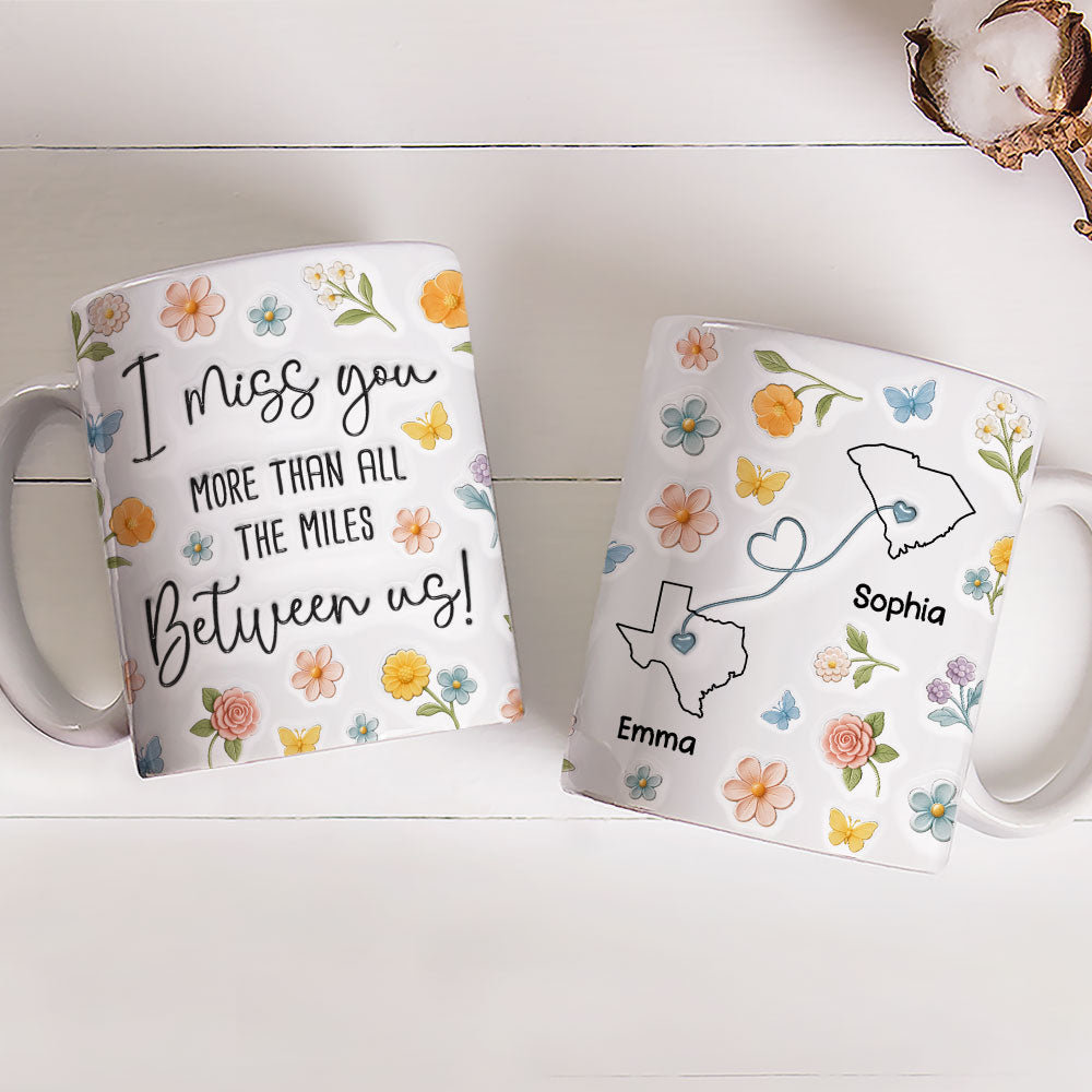 Beyond Miles I Miss You - Personalized Custom 3D Inflated Effect Mug