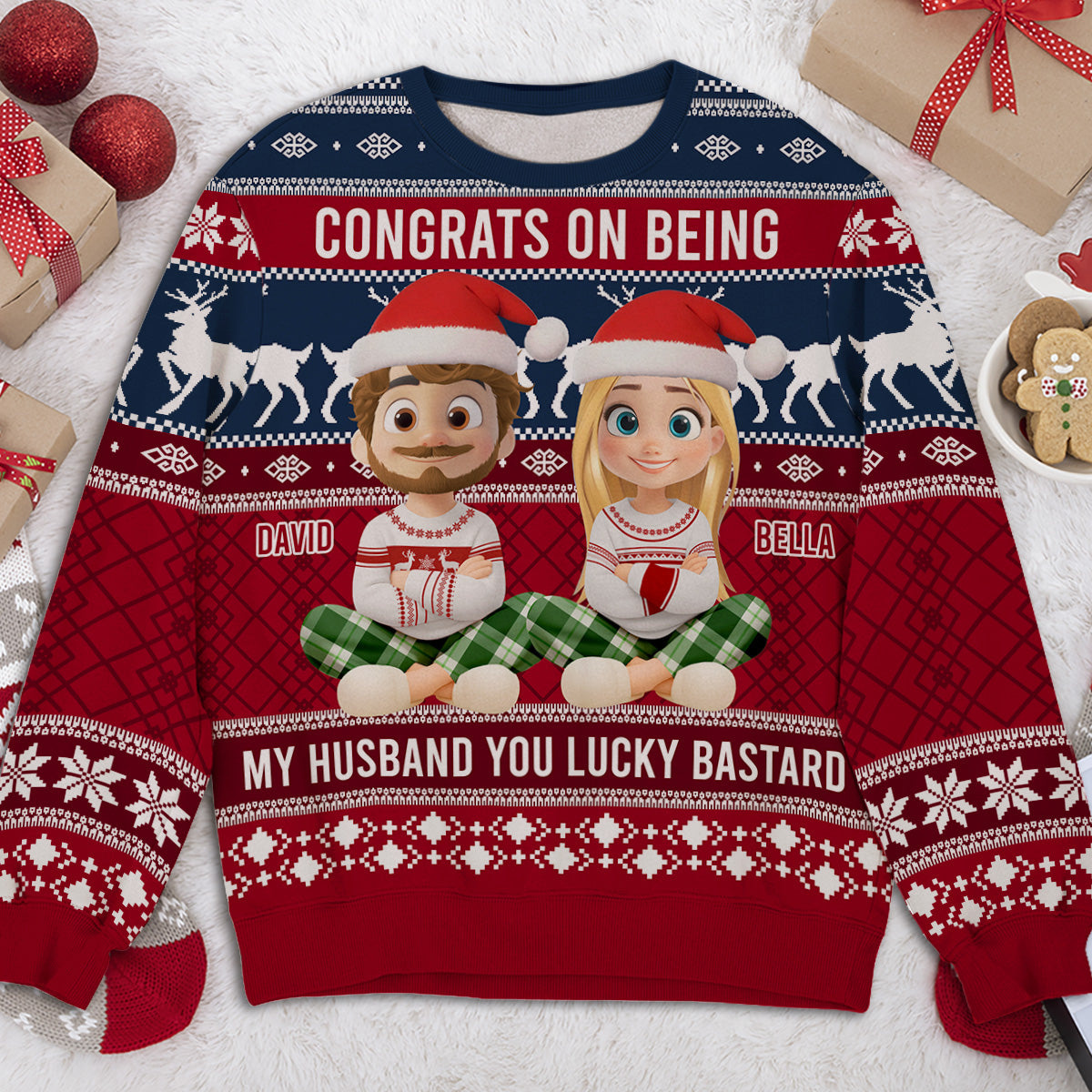 Congrats My Husband - Personalized Custom All-Over-Print Sweatshirt