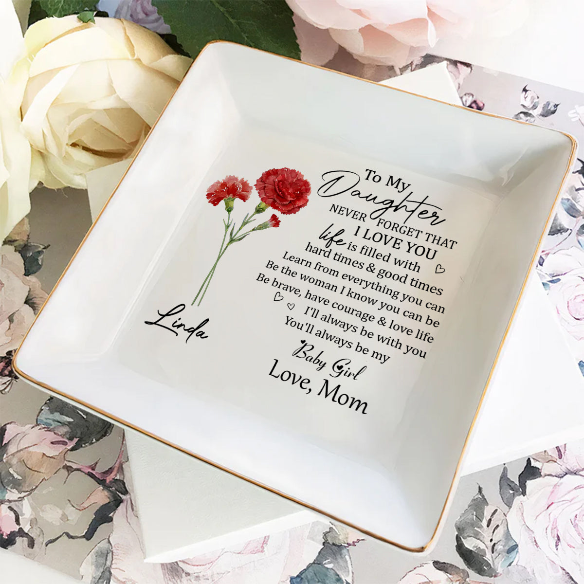 Never Forget - Personalized Custom Jewelry Dish
