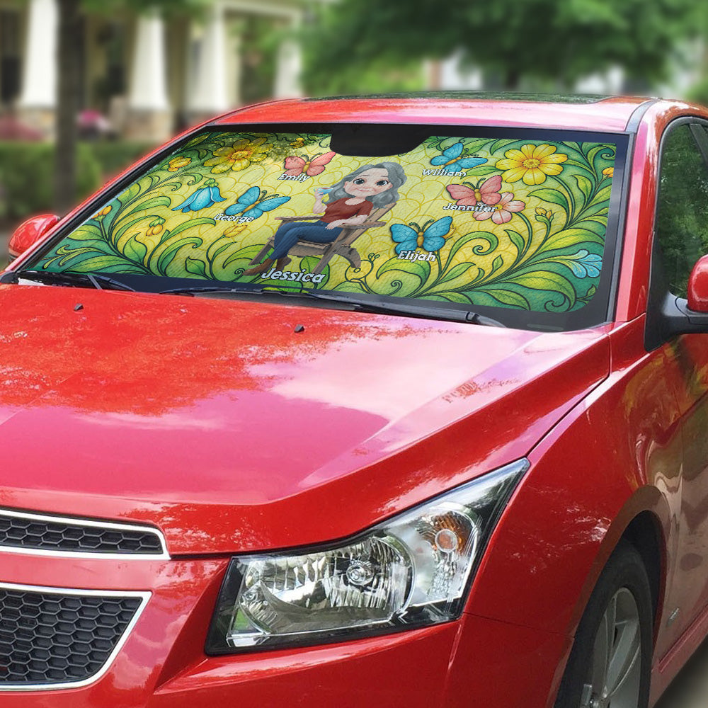 Butterfly Grandma - Personalized Custom Car Sunshade