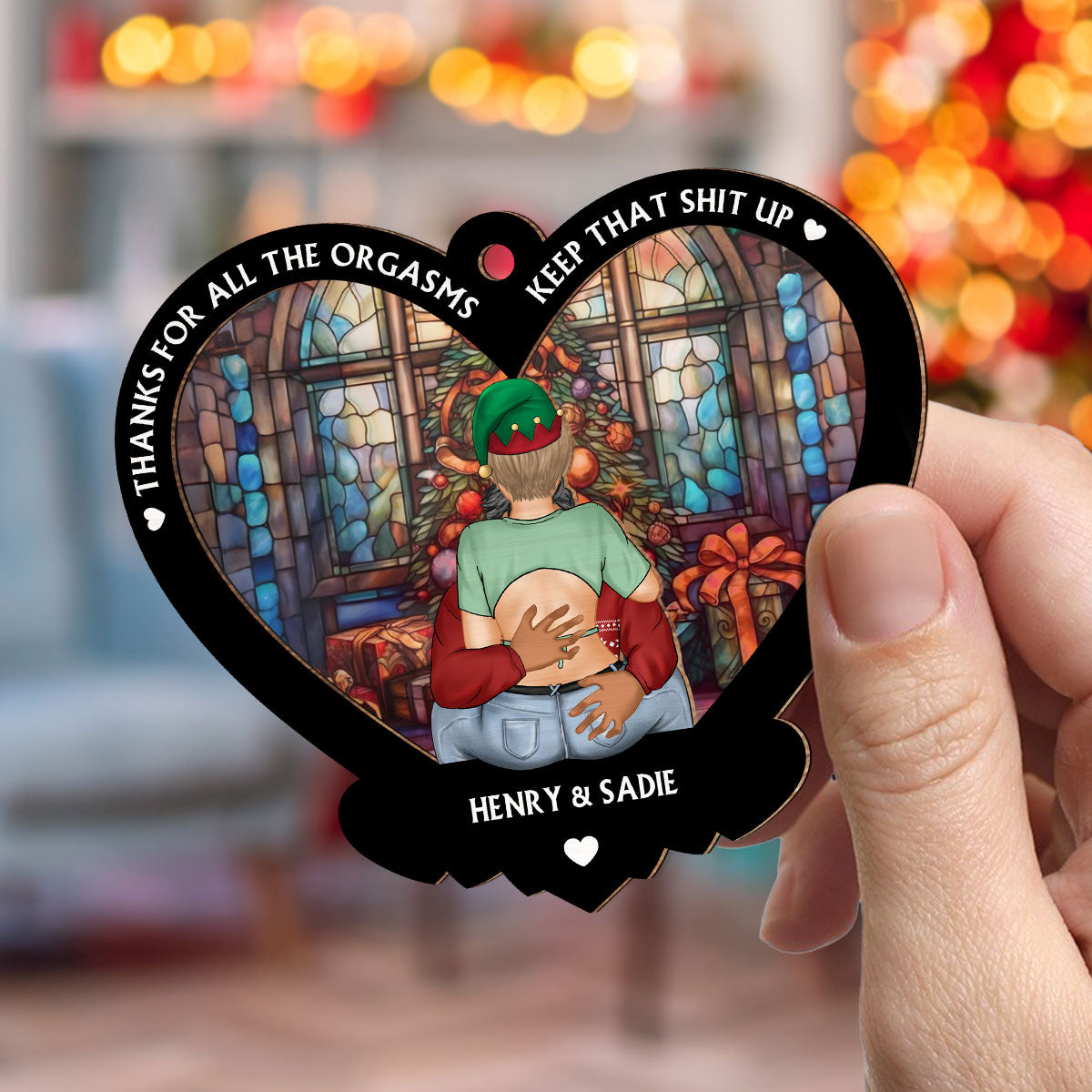 Thanks for All Christmas - Personalized Custom Suncatcher Ornament