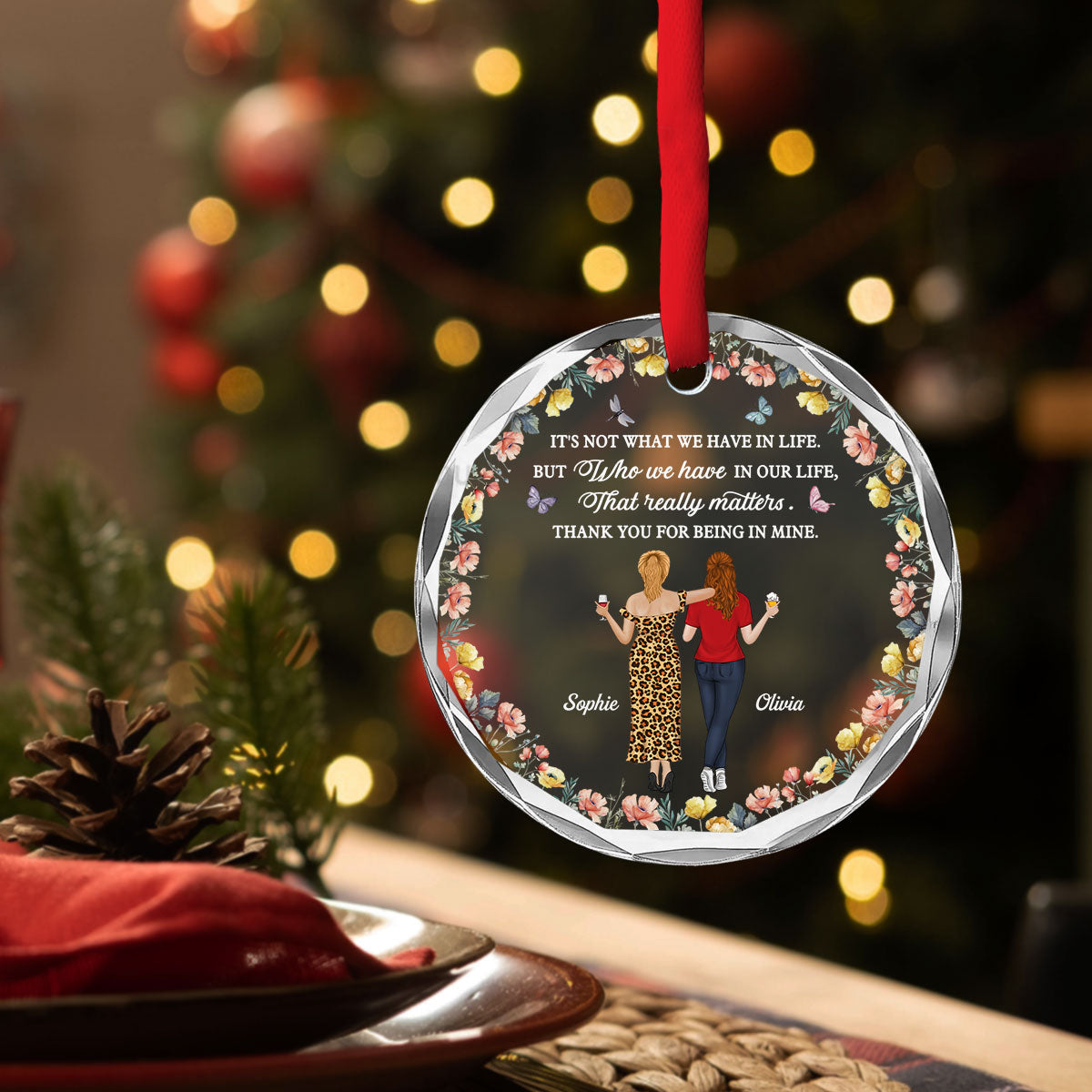 What We Have In Life - Personalized Custom Glass Ornament