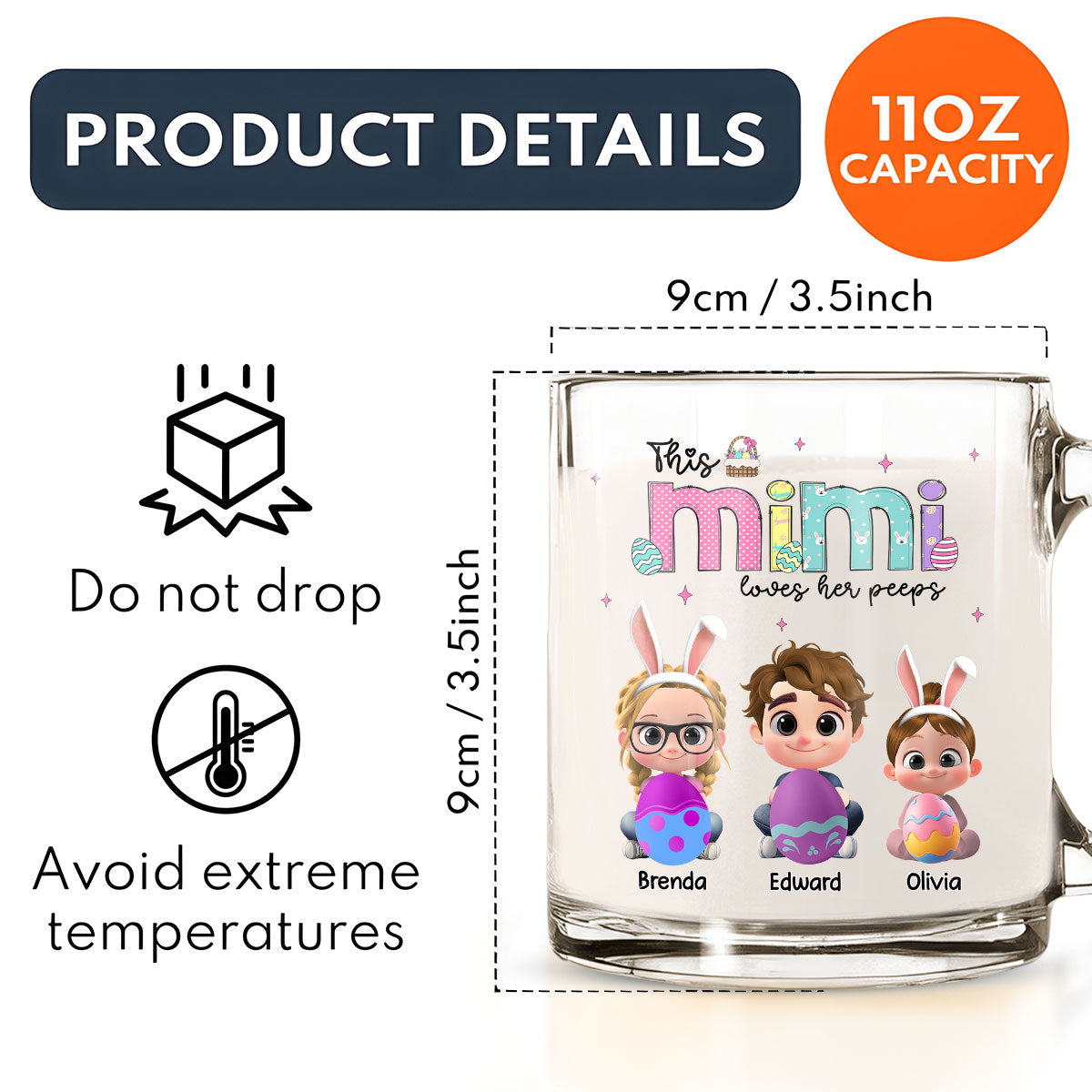 This Grandma Loves Her Peeps - Personalized Custom Glass Mug