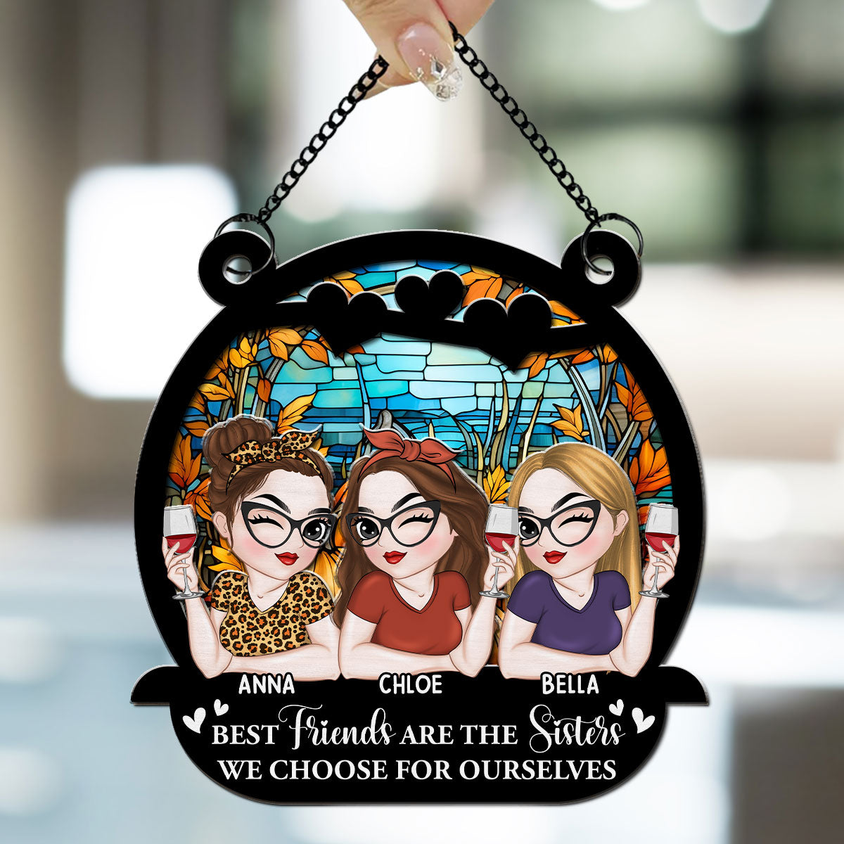 Besties Bring The Cheer - Personalized Custom Suncatcher
