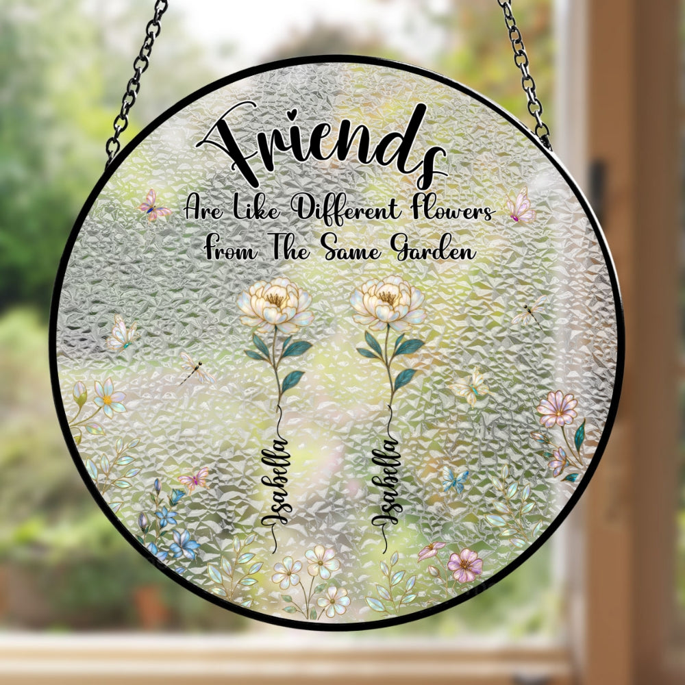 The Garden Of Besties - Personalized Custom Window Hanging Suncatcher