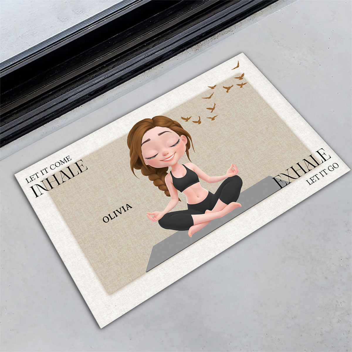 Inhale In Exhale Out - Personalized Custom Doormat