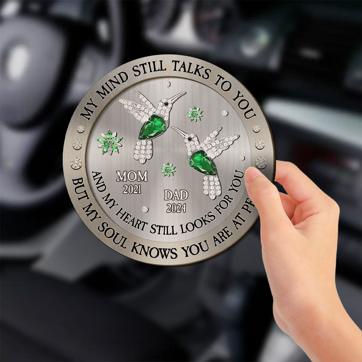 Cardinal Hummingbird My Mind My Heart My Soul - Personalized Custom Car Visor Clip