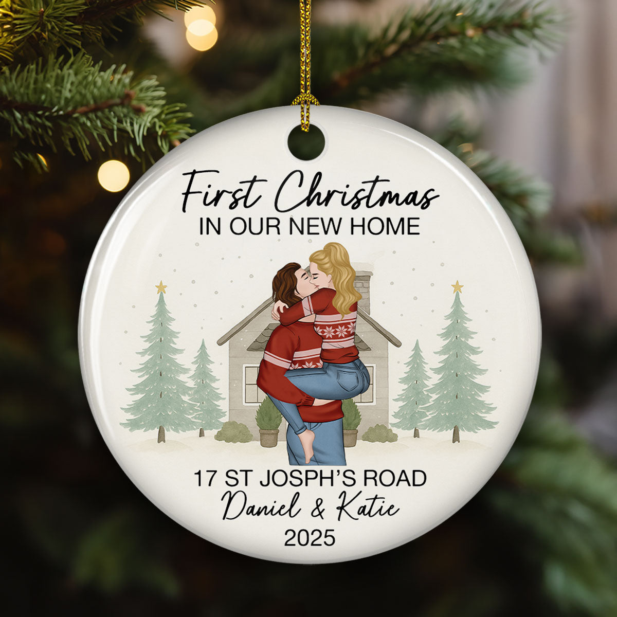 New Home Christmas Memory - Personalized Custom Ceramic Ornament
